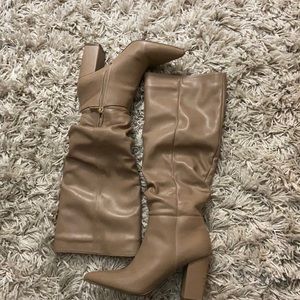 Beige Knee High Boot
